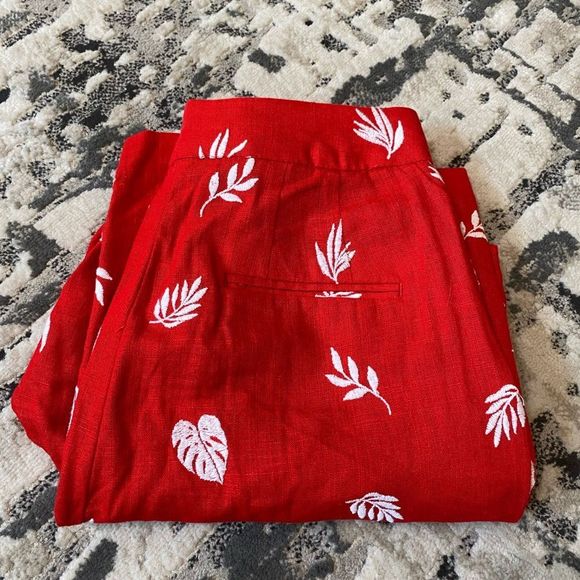 Anne Taylor Linen Pants Red Leaf Womens 00P - Picture 4 of 9